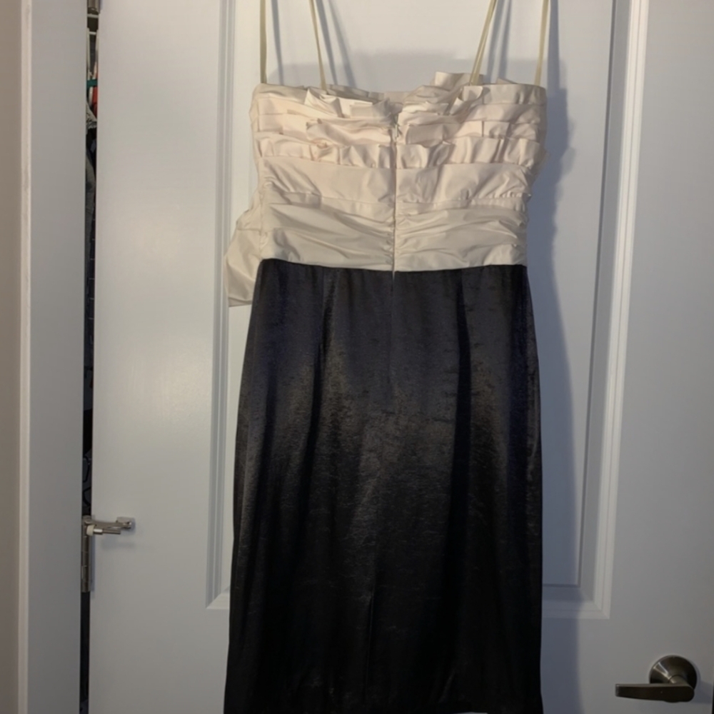 Max And Cleo Size 8 Elegant Black and Cream Strapless Dress - Picture 2 of 6